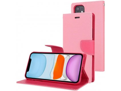 Pouzdro na iPhone 11 - Mercury, Fancy Diary Pink/Hotpink