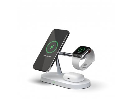 Bezdrátová rychlá nabíječka pro iPhone, AirPods a Apple Watch - Tech-Protect, A12 MagSafe Wireless Charger White