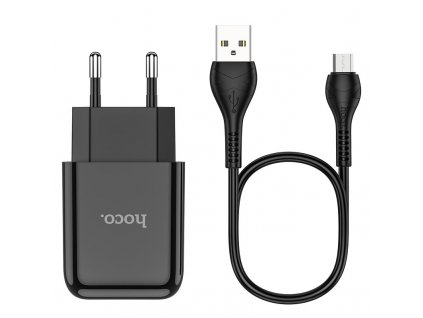 hoco n2 vigour single port wall charger eu set with micro usb cable wire