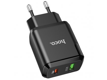 Rychlá USB nabíječka do sítě - Hoco, N5 Favor PD20W/QC3.0 Black