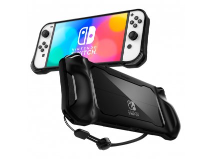 Ochranný kryt pro Nintendo Switch OLED - Spigen, Rugged Armor Black