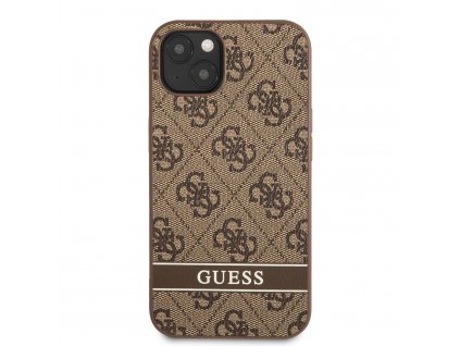 Ochranný kryt pro iPhone 13 mini - Guess, 4G Stripe Back Brown