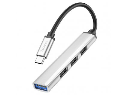 hoco hb26 4in1 hub tc to usb3 3xusb2 silver