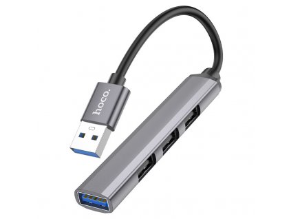 hoco hb26 4in1 hub usb to usb3 3xusb2 metal grey