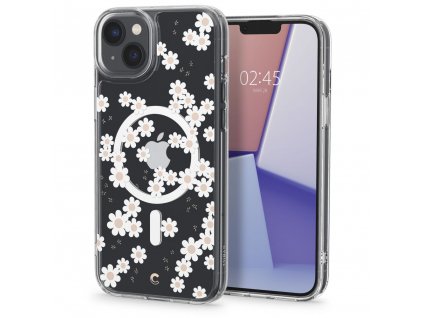 Ochranný kryt pro iPhone 14 - Spigen, Cyrill Cecile Mag White Daisy