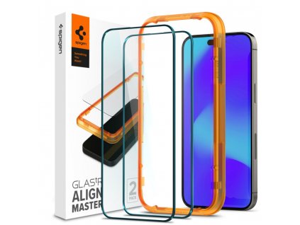 Ochranné tvrzené sklo pro iPhone 14 Pro MAX - Spigen, AlignMaster FC (2ks s aplikátorem)