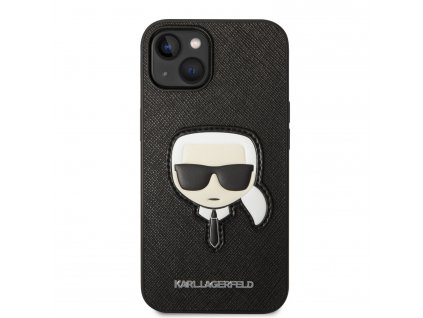 Ochranný kryt pro iPhone 14 PLUS - Karl Lagerfeld, Saffiano Karl Head Black
