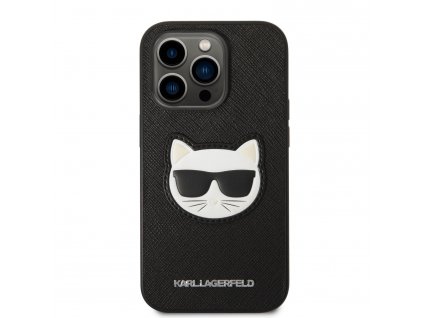 Ochranný kryt pro iPhone 14 Pro MAX - Karl Lagerfeld, Saffiano Choupette Head Black