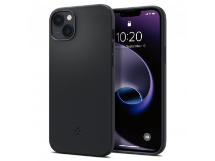 Ochranný kryt pro iPhone 14 - Spigen, Silicone Fit MagSafe Black