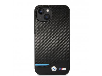 Ochranný kryt pro iPhone 14 PLUS - BMW, M PU Carbon Blue Line Black