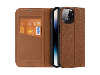 Knížkové pouzdro pro iPhone 14 Pro MAX - DuxDucis, SkinX2 Brown