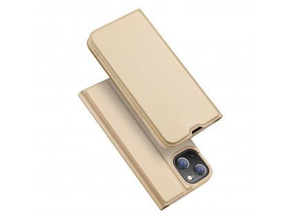 Knížkové pouzdro pro iPhone 14 - DuxDucis, SkinPro Gold