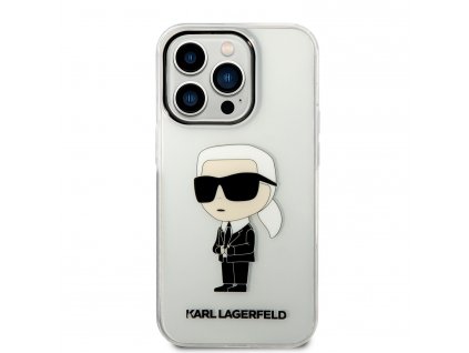 Ochranný kryt pro iPhone 14 Pro - Karl Lagerfeld, IML Ikonik NFT Transparent