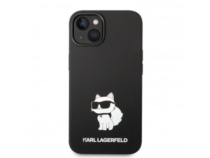 Ochranný kryt pro iPhone 14 - Karl Lagerfeld, Liquid Silicone Choupette NFT Black