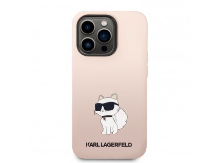 Ochranný kryt pro iPhone 14 Pro - Karl Lagerfeld, Liquid Silicone Choupette NFT Pink