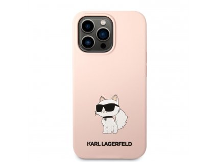 Ochranný kryt pro iPhone 13 Pro - Karl Lagerfeld, Liquid Silicone Choupette NFT Pink