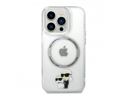 Ochranný kryt pro iPhone 14 Pro MAX - Karl Lagerfeld, IML Karl and Choupette NFT MagSafe Transparent