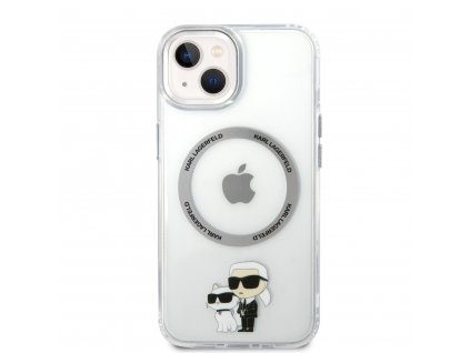 Ochranný kryt pro iPhone 13 - Karl Lagerfeld, IML Karl and Choupette NFT MagSafe Transparent