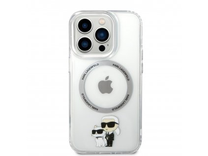 Ochranný kryt pro iPhone 13 Pro - Karl Lagerfeld, IML Karl and Choupette NFT MagSafe Transparent