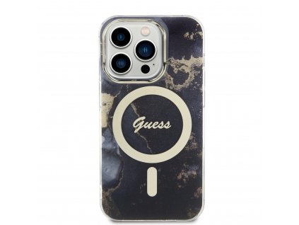 Ochranný kryt pro iPhone 13 Pro - Guess, Marble IML MagSafe Black