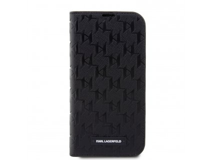 Ochranné pouzdro pro iPhone 14 Pro - Karl Lagerfeld, Saffiano Monogram Book Black