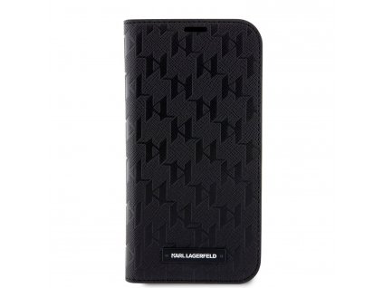 Ochranné pouzdro pro iPhone 14 - Karl Lagerfeld, Saffiano Monogram Book Black