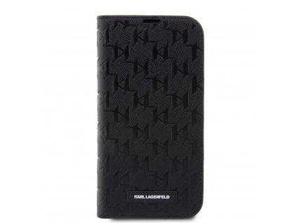 Ochranné pouzdro pro iPhone 13 Pro MAX - Karl Lagerfeld, Saffiano Monogram Book Black