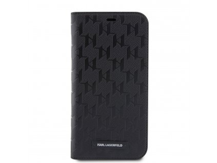 Ochranné pouzdro pro iPhone 11 - Karl Lagerfeld, Saffiano Monogram Book Black