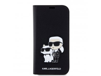 Ochranné pouzdro pro iPhone 13 - Karl Lagerfeld, Saffiano Karl and Choupette NFT Book Black