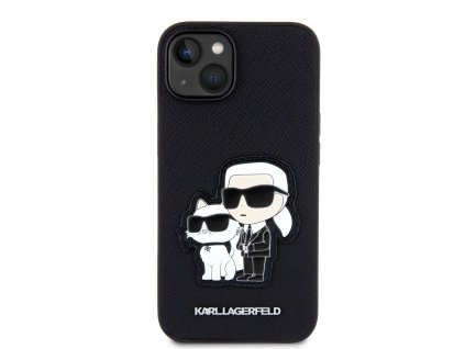 Ochranný kryt pro iPhone 13 - Karl Lagerfeld, Saffiano Karl and Choupette NFT Black