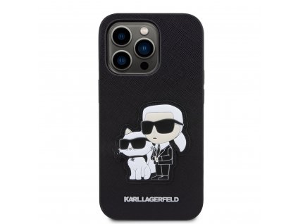 Ochranný kryt pro iPhone 13 Pro - Karl Lagerfeld, Saffiano Karl and Choupette NFT Black