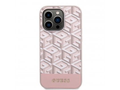 Ochranný kryt pro iPhone 14 Pro MAX - Guess, G Cube MagSafe Pink