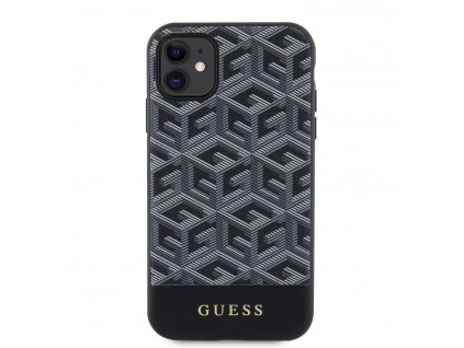 Ochranný kryt pro iPhone 11 - Guess, G Cube MagSafe Black