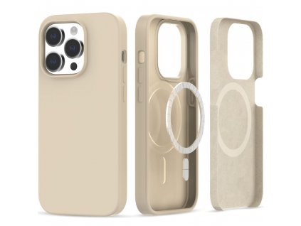 Ochranný kryt na iPhone 14 Pro - Tech-Protect, Silicone MagSafe Beige