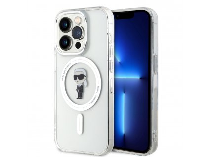 Ochranný kryt na iPhone 15 Pro - Karl Lagerfeld, IML Ikonik MagSafe Transparent