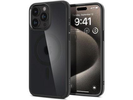 Ochranný kryt na iPhone 15 Pro MAX - Spigen, Ultra Hybrid MagSafe Frost Black