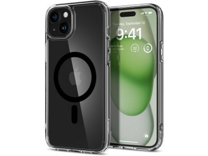 Ochranný kryt na iPhone 15 PLUS - Spigen, Ultra Hybrid MagSafe Black