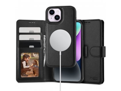 Knížkové pouzdro pro iPhone 15 PLUS - Tech-Protect, Wallet MagSafe Black