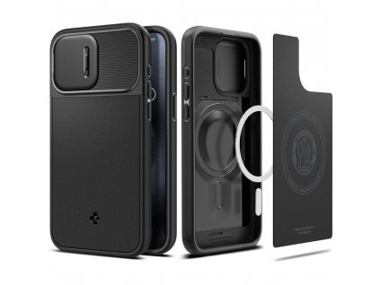 Ochranný kryt na iPhone 15 Pro - Spigen, Optik Armor MagSafe Abyss Black