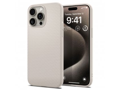 Ochranný kryt na iPhone 15 Pro MAX - Spigen, Liquid Air Natural Titanium