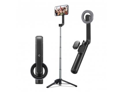 Selfie tyč s Bluetooth ovladačem a stojánkem - Spigen, S570W MagSafe Black