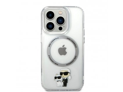 Ochranný kryt na iPhone 15 Pro MAX - Karl Lagerfeld, IML Karl and Choupette NFT MagSafe Transparent