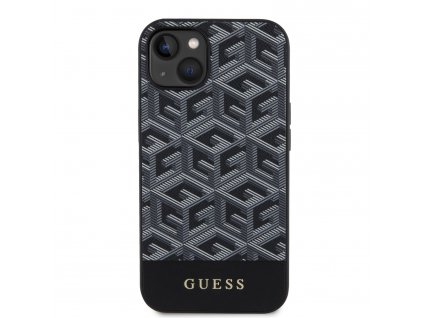 Ochranný kryt na iPhone 15 - Guess, G Cube MagSafe Black