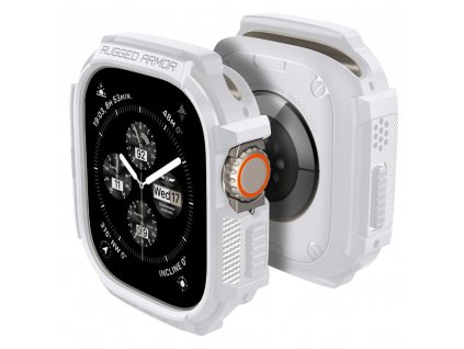 Ochranný kryt na Apple Watch 49mm - Spigen, Rugged Armor White