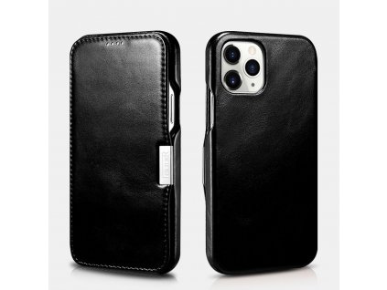 Knížkové pouzdro pro iPhone 12 Pro MAX - iCarer, Vintage Black - POUŽITÉ