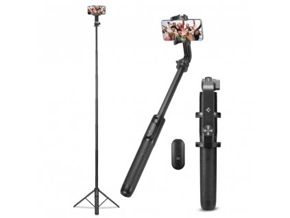 Selfie tyč s Bluetooth ovladačem a stojánkem - Spigen, S560W MagSafe Black