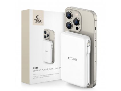 Powerbanka s MagSafe pro iPhone - Tech-Protect, PB31 LifeMag 10000mAh White