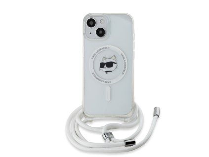 Ochranný kryt na iPhone 15 - Karl Lagerfeld, IML Crossbody Choupette Head Magsafe Transparent
