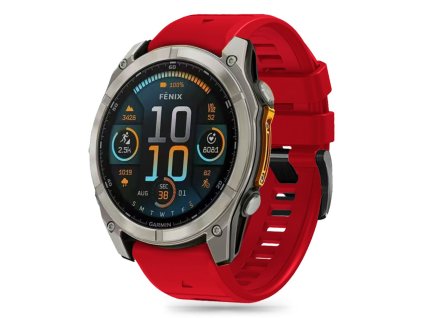 Řemínek pro Garmin Fenix 5 / 6 / 6 PRO / 7 / 8 (47mm) / E - Tech-Protect, Silicone Line Red
