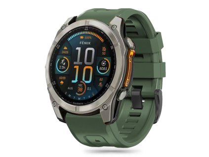 Řemínek pro Garmin Fenix 5 / 6 / 6 PRO / 7 / 8 (47mm) / E - Tech-Protect, Silicone Army Green